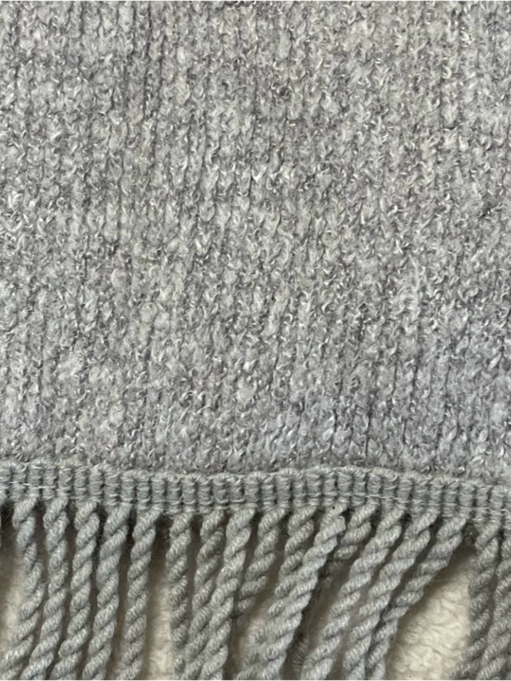 Venus Gray Whipstitch Fringe Duster Cardigan Midi Open Front Size M Cozy Fall - Picture 6 of 10